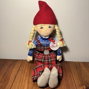The Christmas Wish Plush Anja Stuffed Doll with Braided Pigtails Holiday TCW